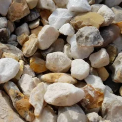 Gold & White Blend Gravel Chippings Bulk Bag 8 Gold & White Blend Gravel Chippings Bulk Bag -Dandys Store GOLD WHITE BLEND 2 WEB