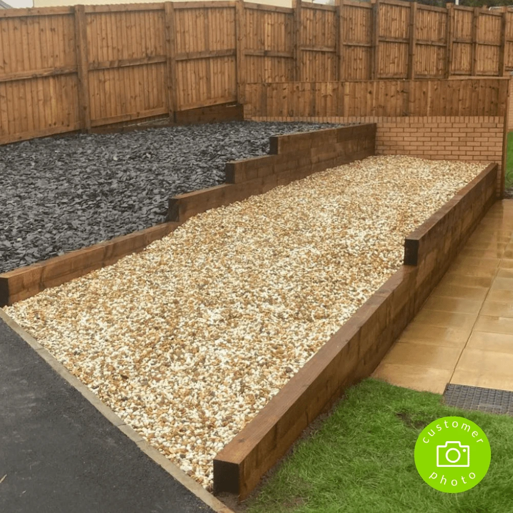 Gold & White Blend Gravel Chippings Bulk Bag 2 Gold & White Blend Gravel Chippings Bulk Bag - Image 2